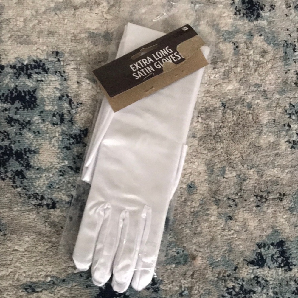 Extra long satin gloves